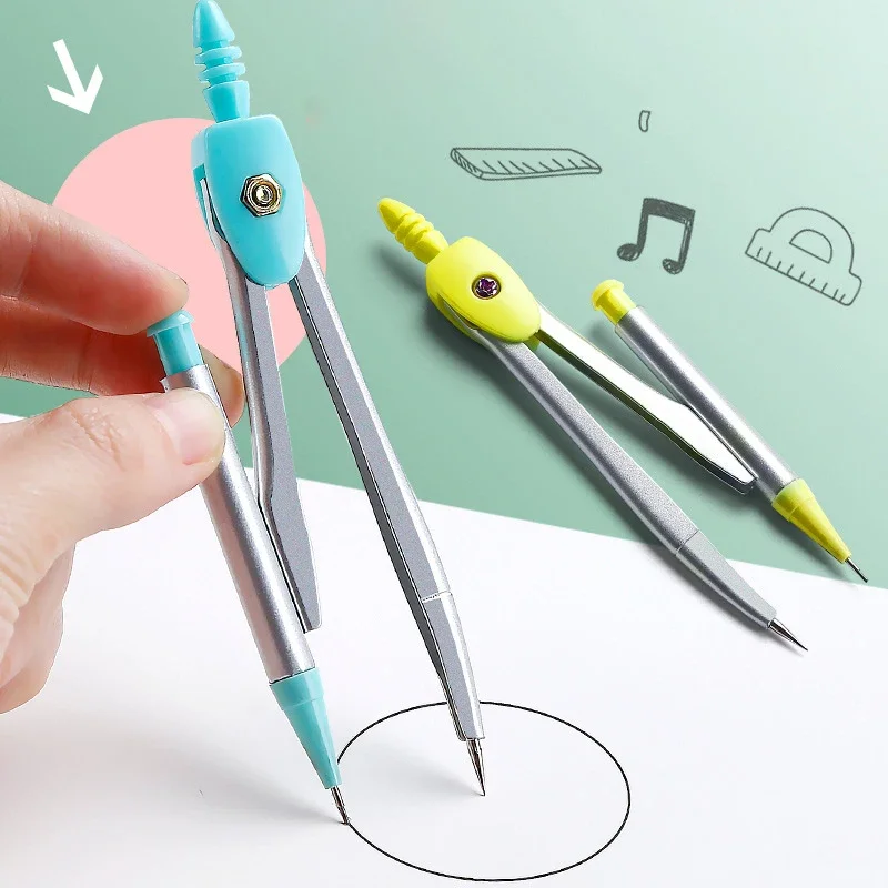 7pcs/box Compass Protractor Ruler Set Kawaii Triangle Ruler Exam Specific Ruler for Drafting Drawing Math Tools Kit Stationery