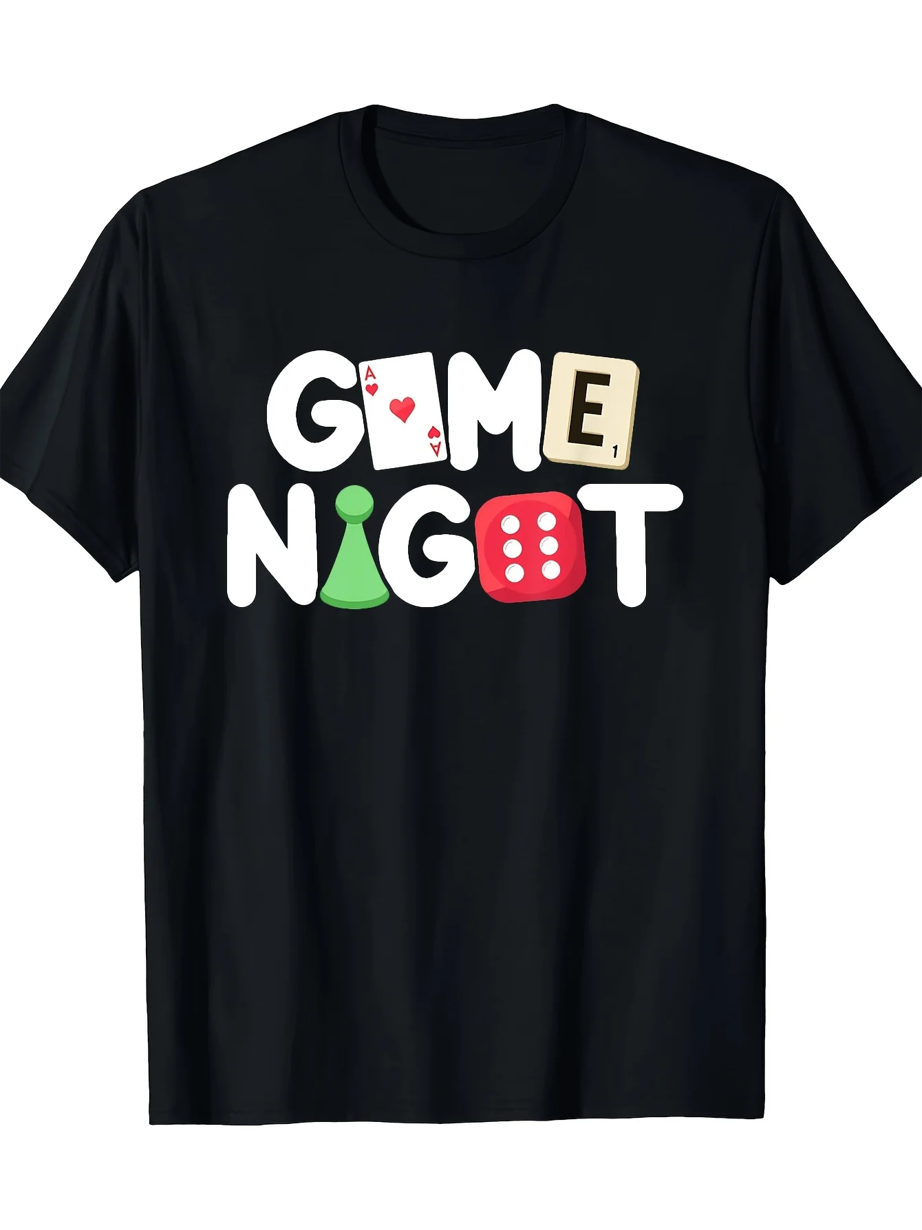 Men's Game Night Host T-Shirt - Compatible for Board Game Night Outfits, Casual Round Neck Tee with Hosting Role, Machine Washab
