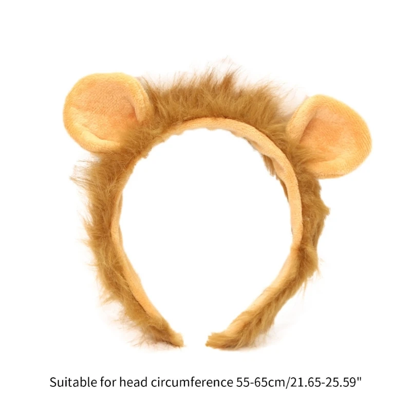 Cosplay Party – bandeau Lion en peluche pour femmes filles, maquillage, lavage du visage, couvre-chef