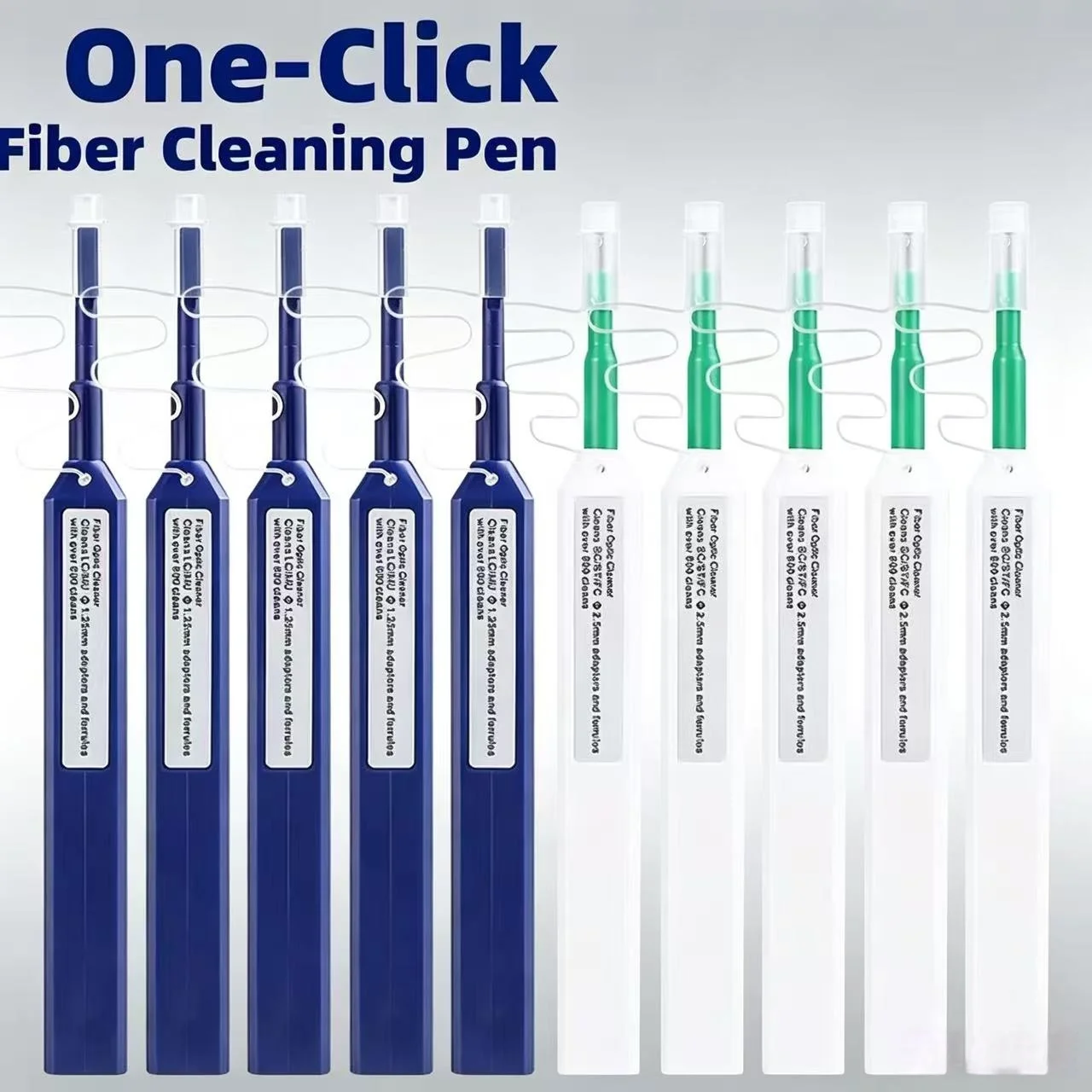 5PCS Fiber Optic Cleaning Pen LC SC FC ST One Click Optic Fiber Cleaner Pen  Connectors Adapters and Ferrules 800 Times Cleaning