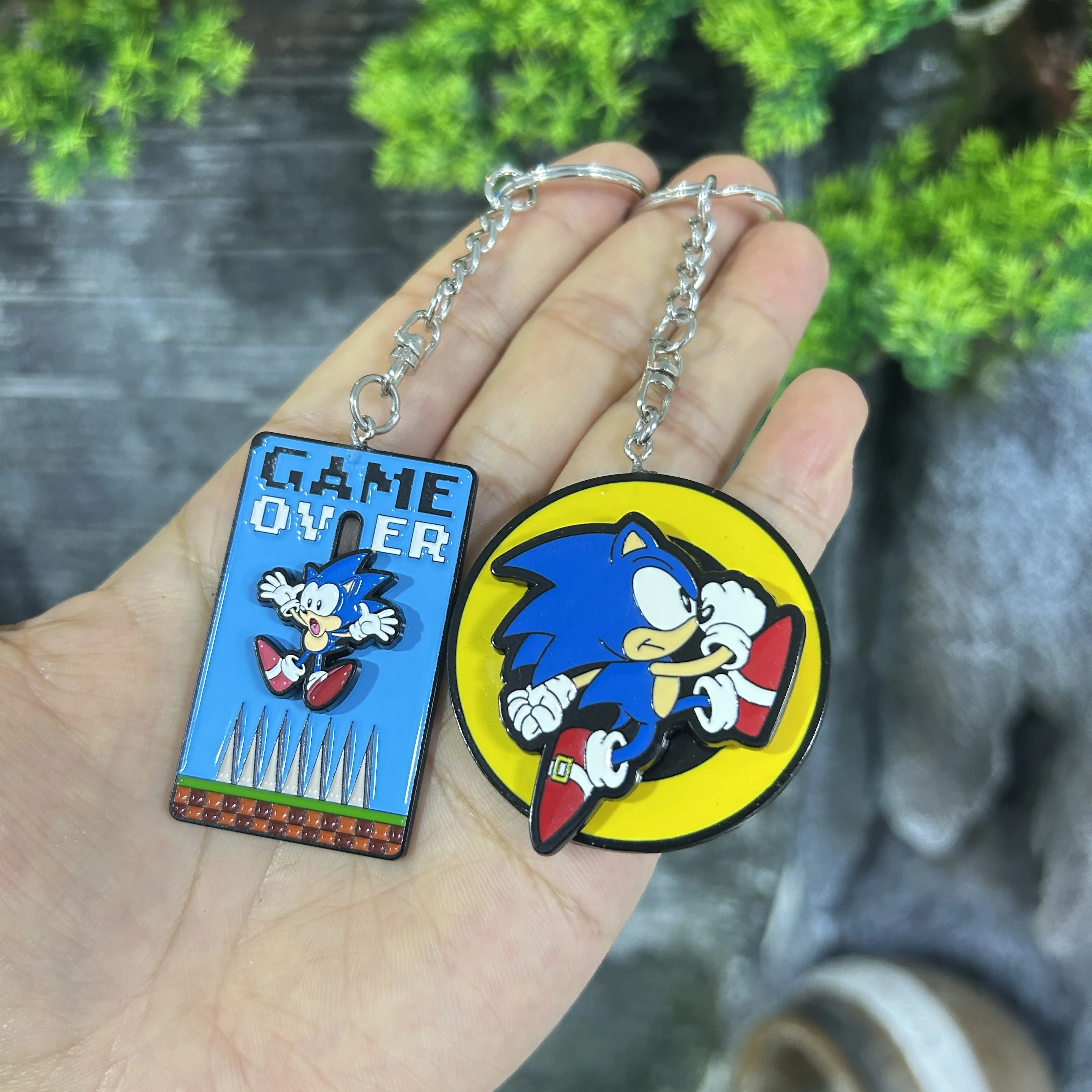 Sonic Cartoon Hedgehog Bag Charm, Enamel Metal Keychain Cute Anime Backpack Decor Doll Pendant Gift