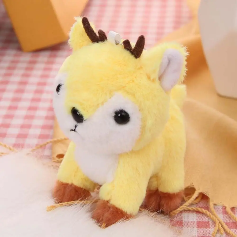Small Stuffed Animal Deer Fawn Keychain Bag Charm Stuffed Deer Keychain 10cm Key Ring Pendant Fluffy Elk Christmas Gifts