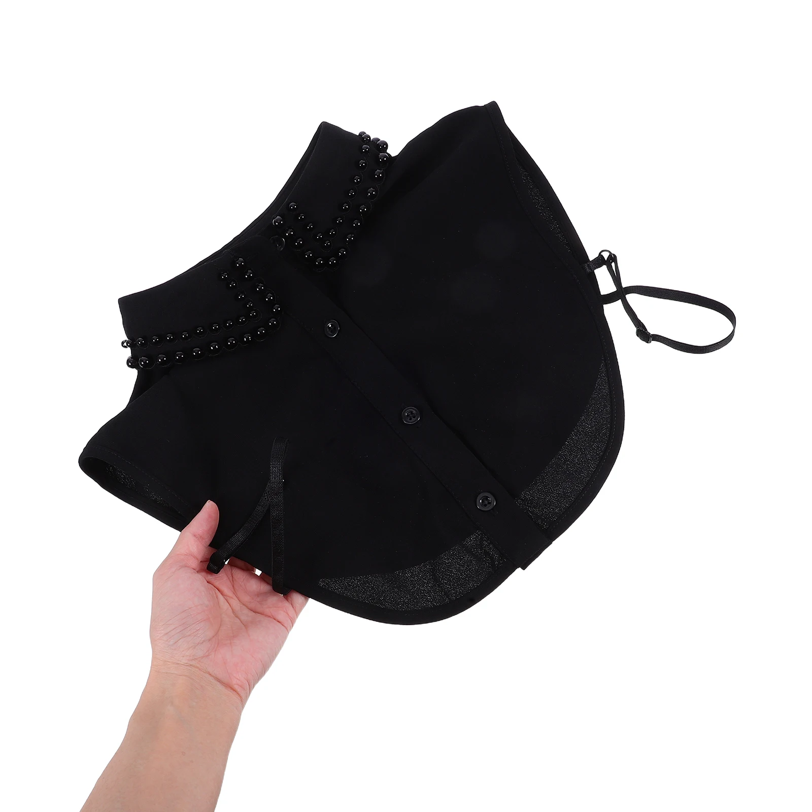 

Detachable Faux Collar Imitation Pearls Jeweled Decorative Shirt Collar Under Sweater Elegant Accessory for Casual Formal