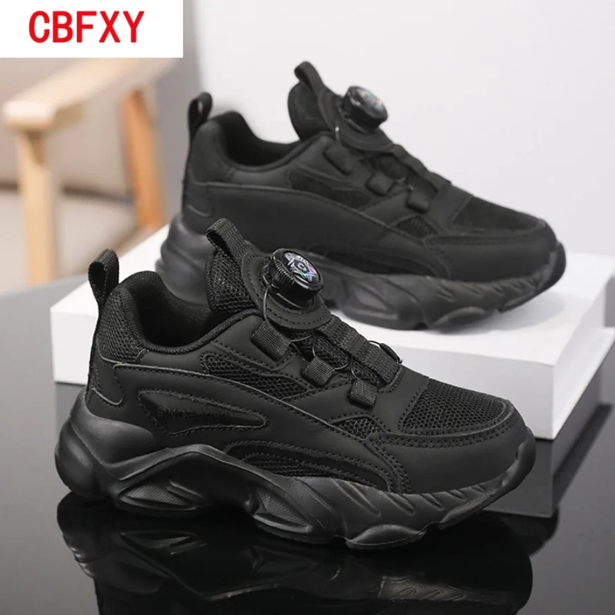 Children's Fashion Sports Shoes Breathable Student Black School Walking Shoes Anti-skid Boys& Girls Casual Running Sneaker