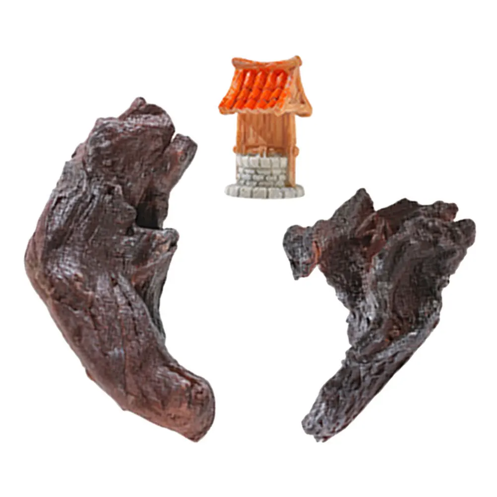 

3pcs Artificial Driftwood For Aquarium Freshwater Fish Tank Decor Habitat Craft Resin Wood Ornament Hideout Cave Landscape