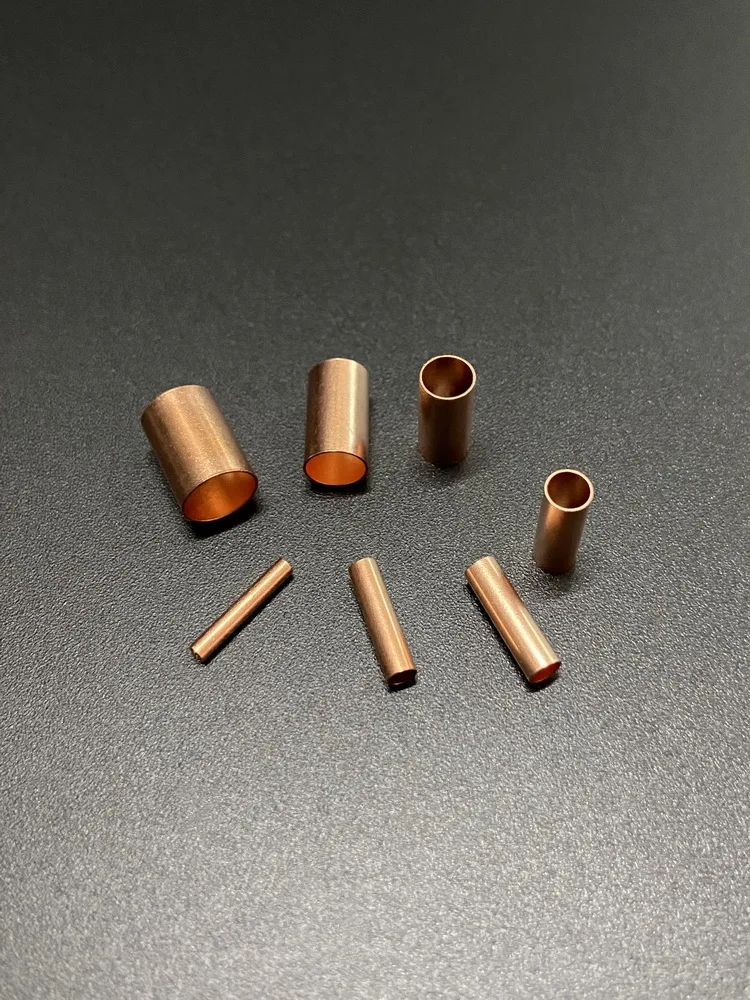 1.5-7mm Inner Diameter Purple Copper Tube Tubular Terminal Wire Connector Cold Press round Copper Tube for Electrical Wiring