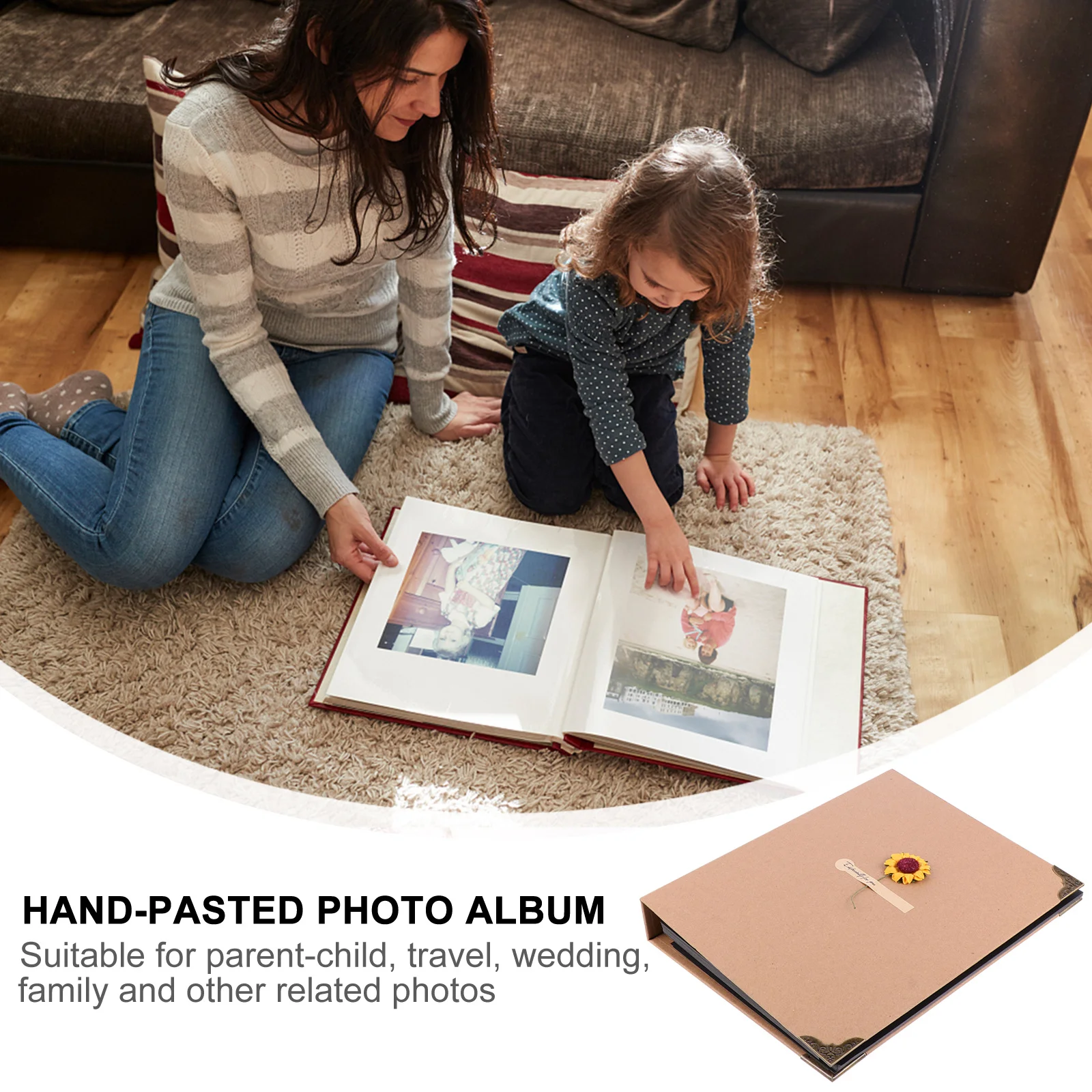 

1Pcs Retro Photo Album Large Capacity DIY Hand-Pasted Handmade Art Album Book Creative Photo Book for Travel Graduation Wedding