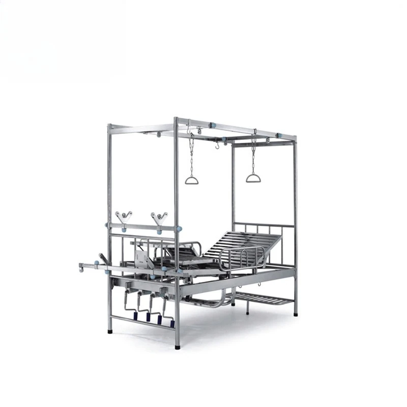 

Stainless steel four-swing split-leg orthopedic traction bed