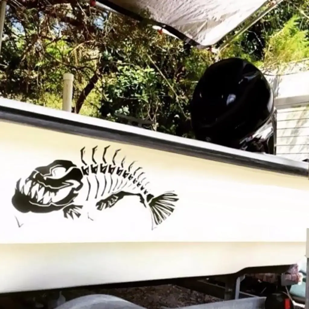 Kayak Shark Sticker Self Adhesive PVC Marine Accessory Decal for Boat Window Truck Canoe Dinghy