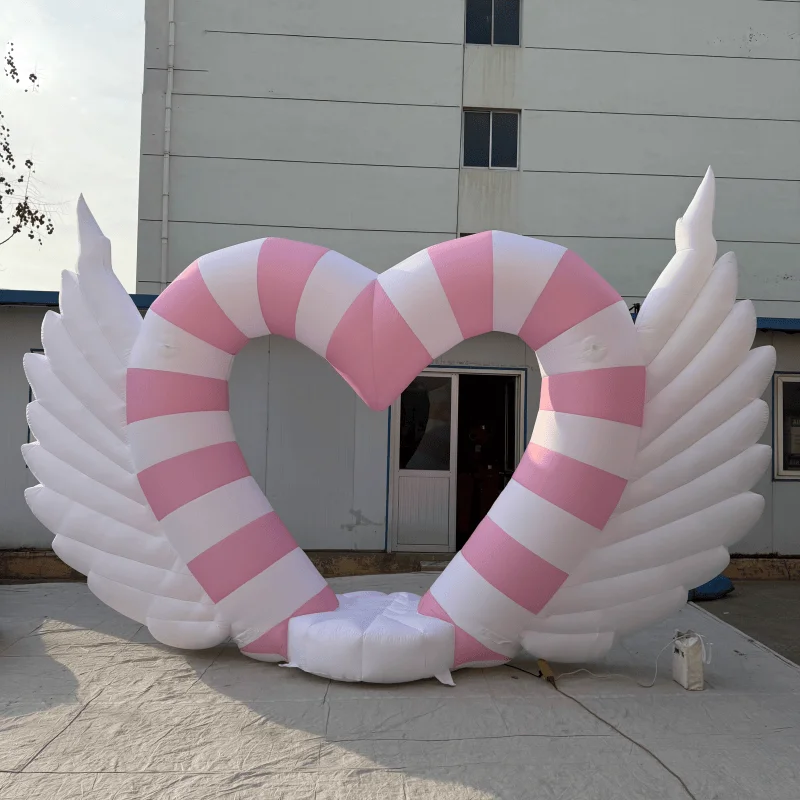 

Heart Arch Inflatable Balloons 3.5m High Heart Arch with Wings for Wedding Valentine's Day Party Decorations