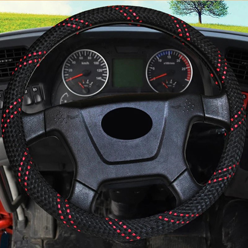 Auto Car Steering Wheel Cover Big Truck Bus Van Lorry Large Trailer SUV Volant For 36 38 40 42 45 47 50 CM Ice silk Breathable