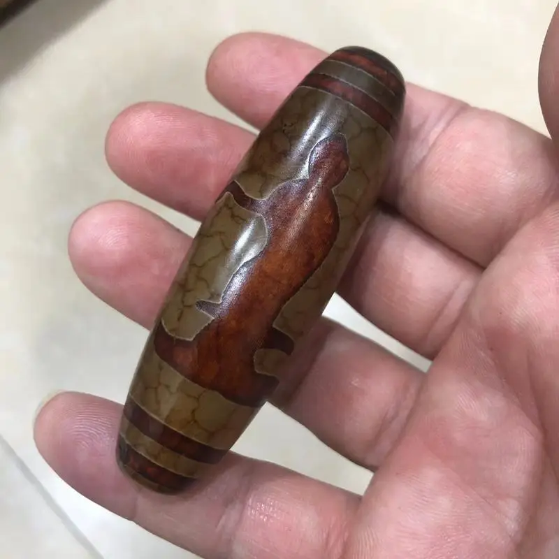 Tibetan-style agate dragon scale weathered sun, moon, star, Guanyin Dzi bead pendant DIY jewelry wholesale