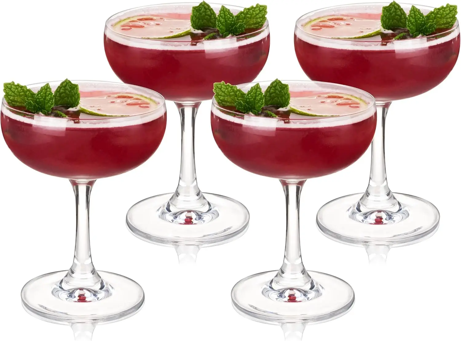 

Coupe Glasses Set of 4 for Cocktail Party, Espresso Martini, Manhattan, Champagne, Elegant 7 oz Glassware for Home Bars