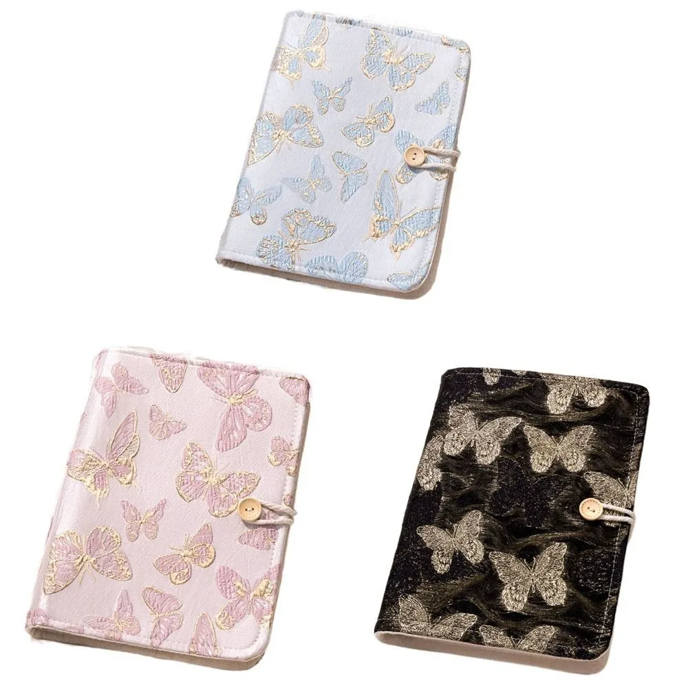 90Sheets Butterfly Cloth Notebook 6-hole Line Grid A5 A6 Writing Handbooks Stationery Student Diary Office Notebook