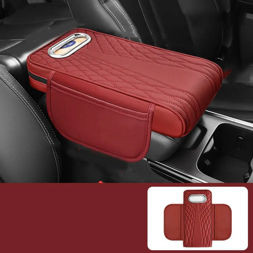 with Tissue Box Car Armrest Box Increased Support Pu Leather Auto Armrest Cover Elbow Rest Easy To Install Center Console Pad