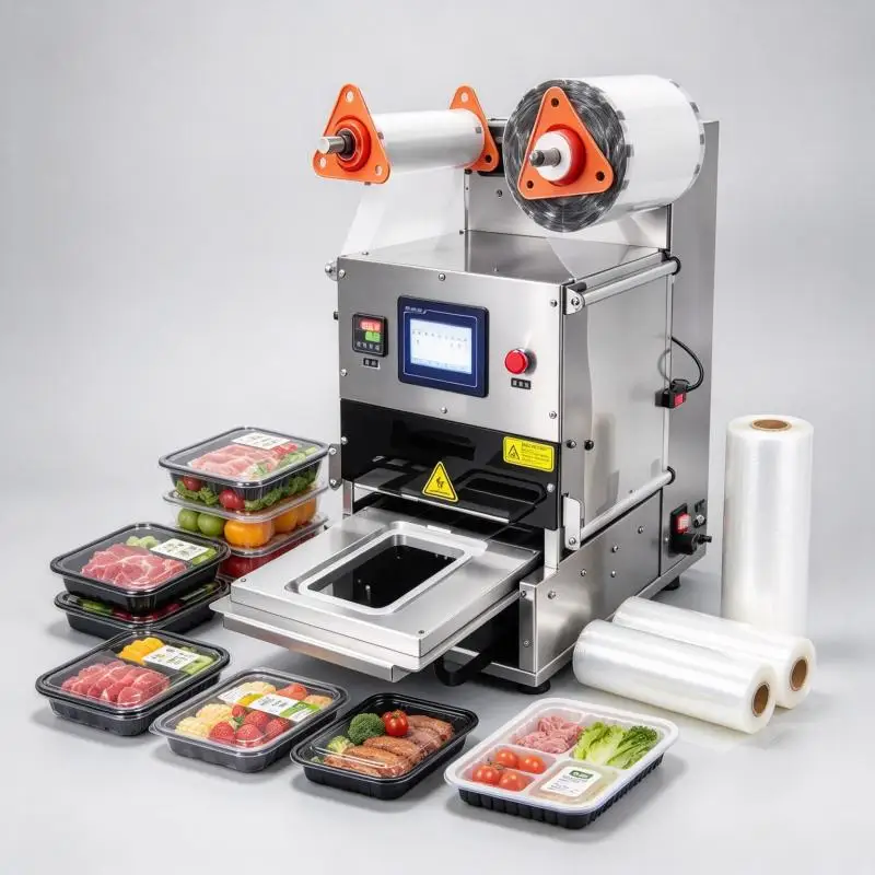 MAP Food Tray Sealing Machine Modified Atmosphere Gas Replacement Packaging Equipment for Fresh Foods