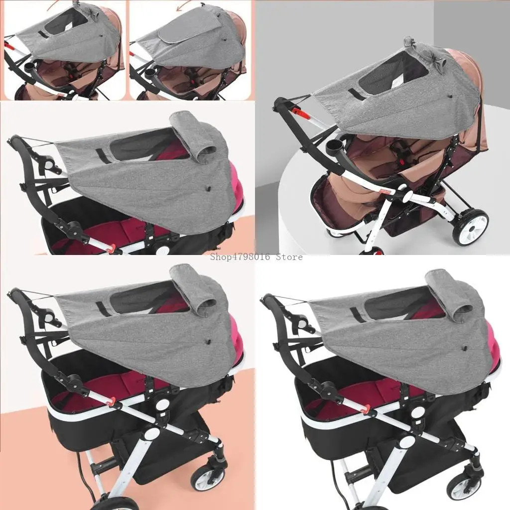 

Sunshade Strollers Protective Cover Pram Sun Shade Canopy Tear Resistance Strollers Accessory Windproof & Rainproof