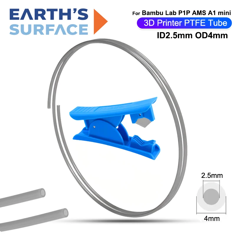 

For Bambu Lab PTFE Tube 2.5mm 4mm Teflon Pipe Grey PTFE Connector For P1S P1P A1 Mini X1C AMS LITE 3D Printer Accessories