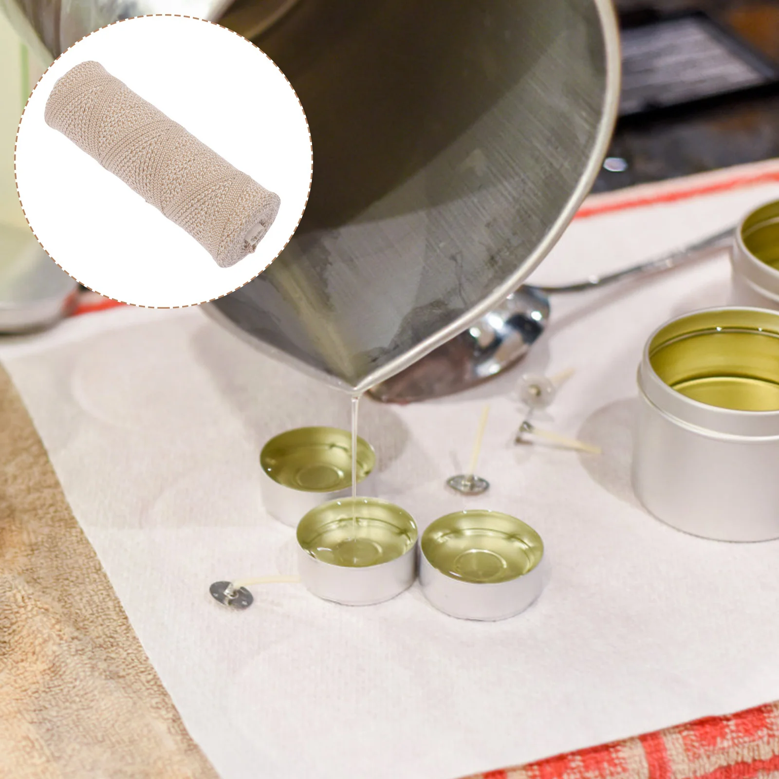 

1 Roll Wick Cotton Braided Making Supplies Practical Durable for DIY Candles Alcohol Burner Lamp