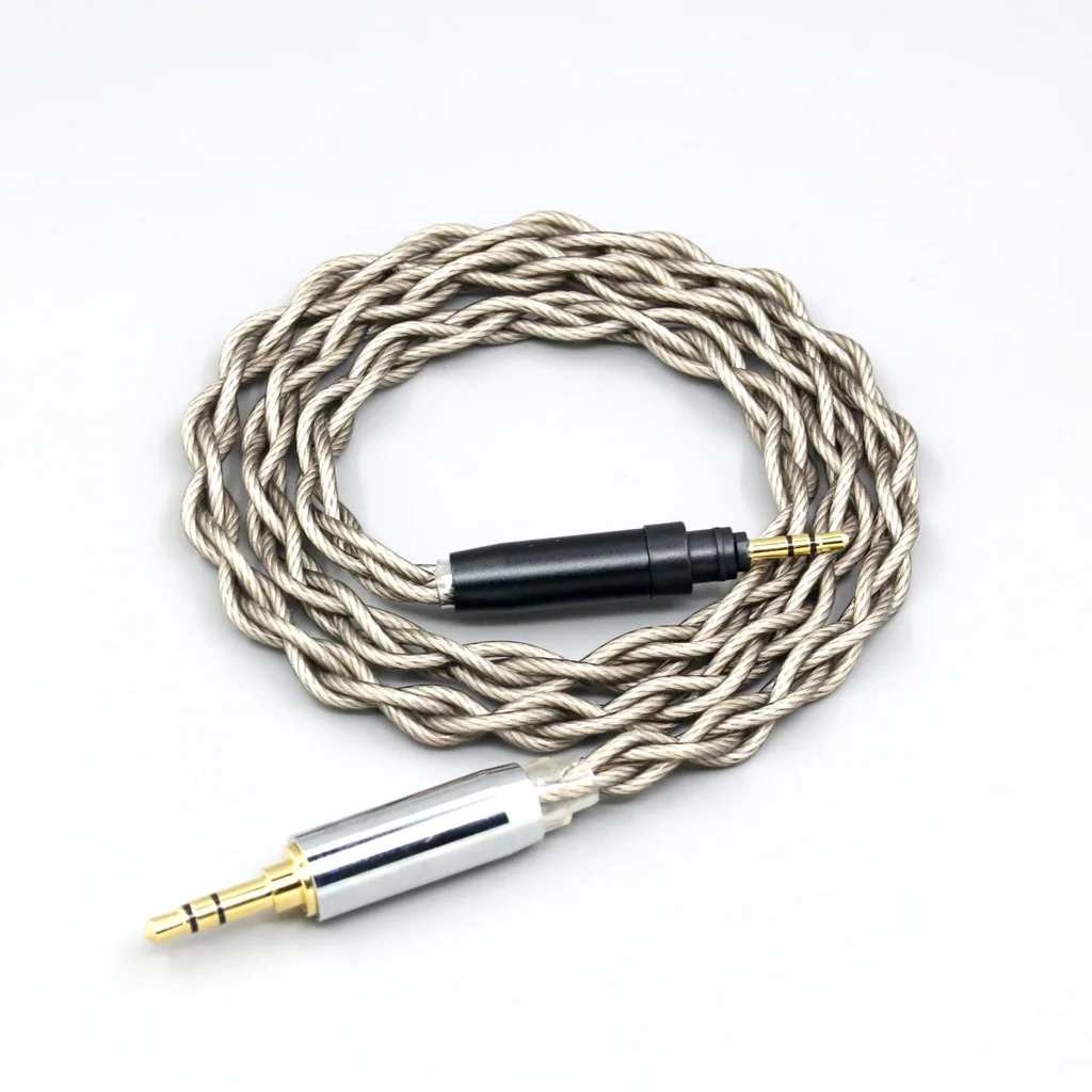 Kabel Earphone pelindung berlapis perak, 99% perak murni + Graphene untuk Shure SRH440A SRH840A Headphone