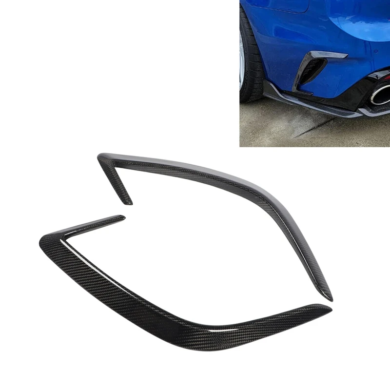 Top!-1 Pair Rear Bumper Canard Diffuser Spoiler Rear Bumper Wind Knife Carbon Fiber Waterproof For Kia Stinger 2018-2023