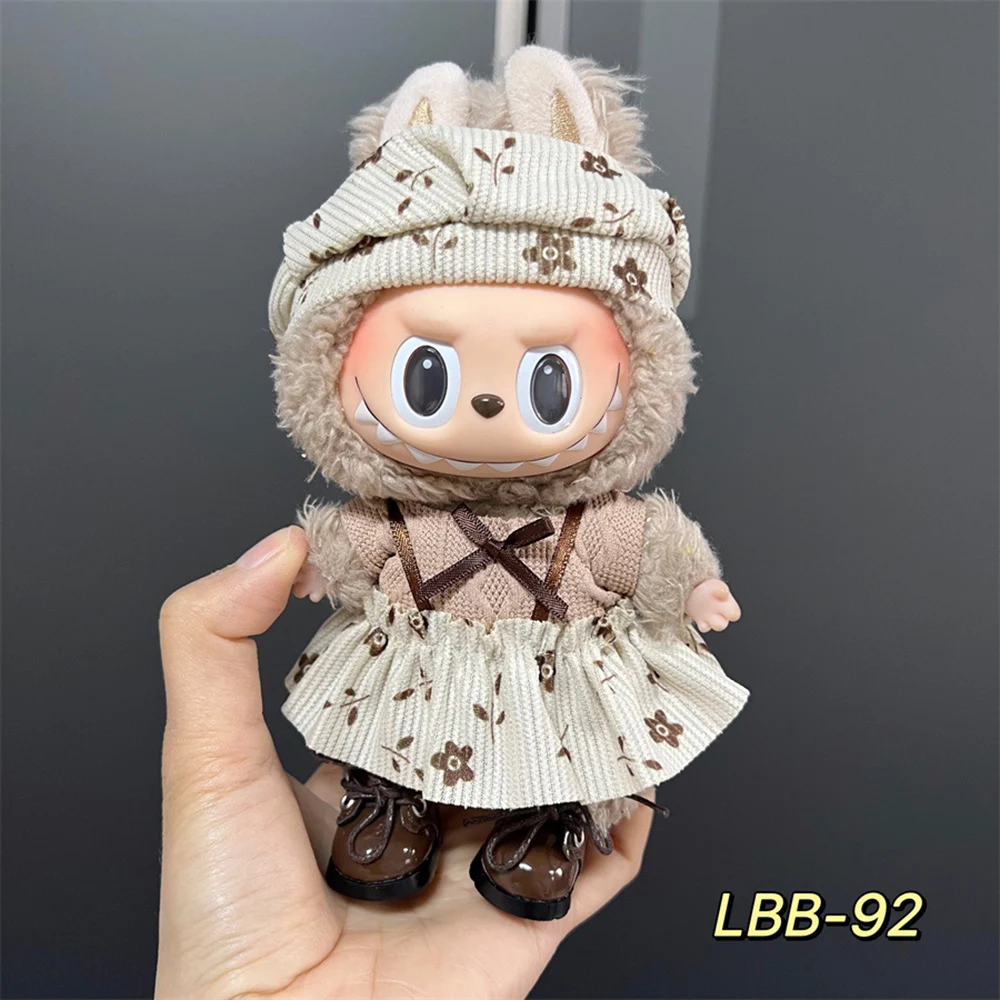 17cm Cute Labubu Doll Cute Princess Fluffy Skirt Set Suitable for DIY Clothing Accessories Gifts