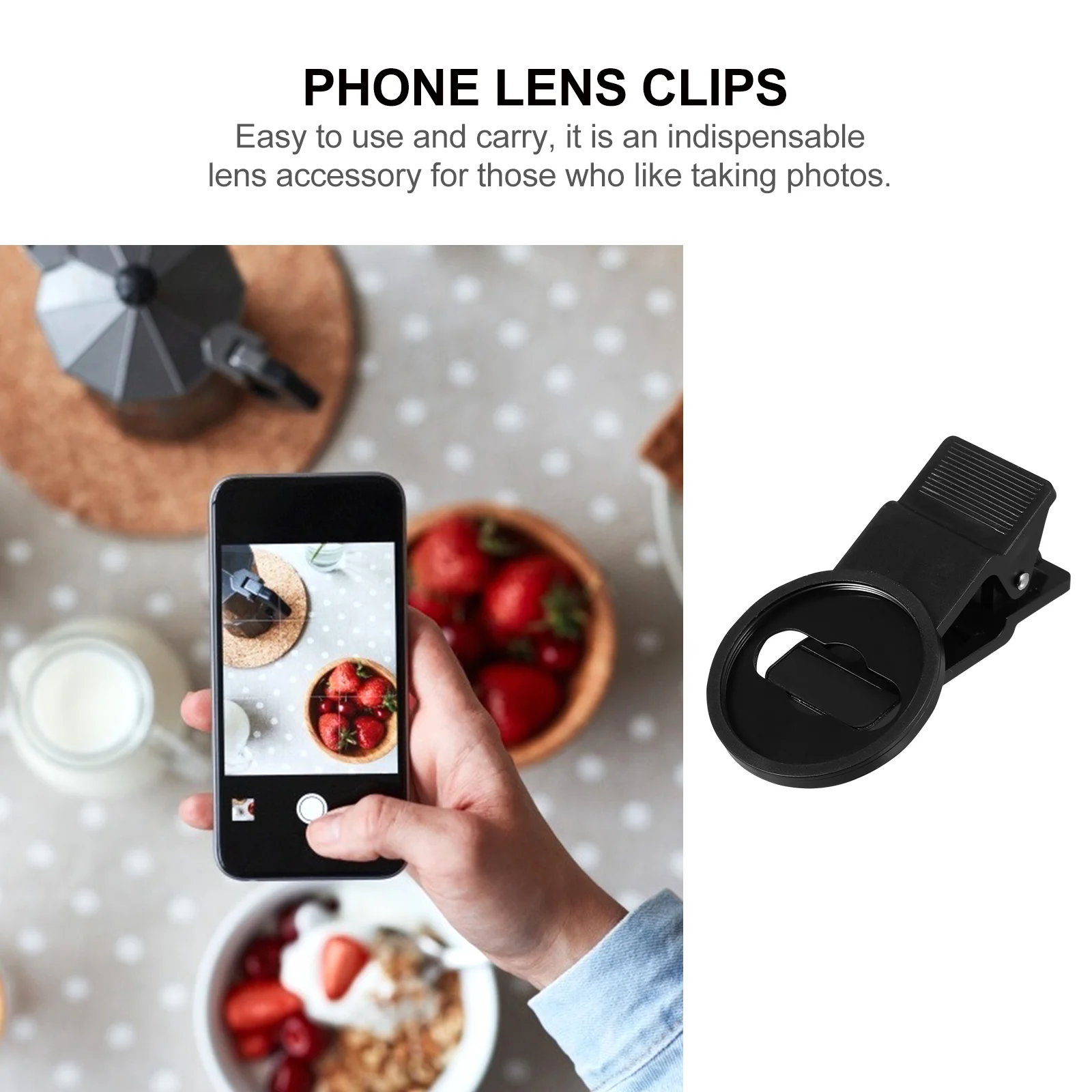 2 Pcs Phone Lens Clip Mobile Clips Universal Phones External Photography Camera