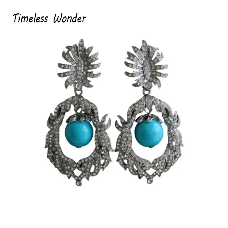 Timeless Wonder Fancy Zircon Geo Glass Clip on Earrings for Women Designer Jewelry Gift Brincos Trendy Top Mix Rare Gift 3288