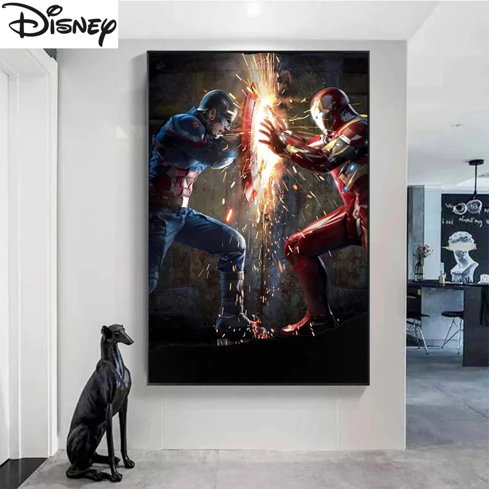 Marvel Avengers 5D DIY Diamond Painting Superhero Captain America Iron Man Rhinestones Picture Cross Stitch Home Decor Cuadros