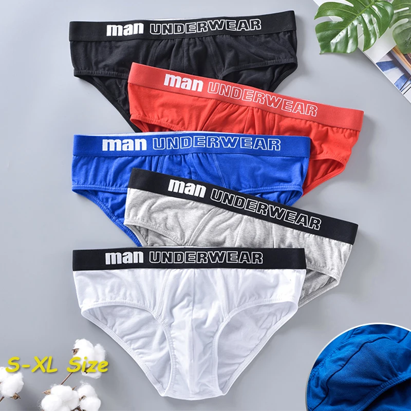 Cotton Casual Men's Shorts Sexy Slim Fit Temperament Boxer Fashion Letter Personalized Underwear Comfortable Solid Color Panties