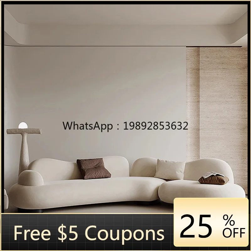 

LYY Curved Corner Matte Fabric Sofa for Small and Large Living Rooms, Irregular Combination Sofa