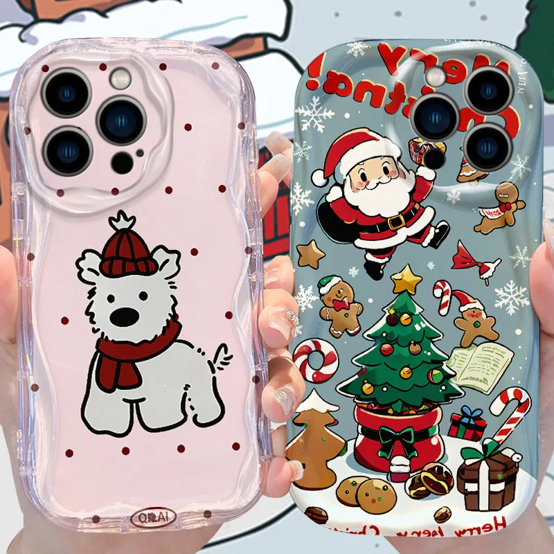 

Santa Claus Case for iPhone 16 15 14 Pro Max 13 12 Mini 11 XS X XR 8 7 Plus SE 2022 2020 Soft Silicone Shockpeoof Cover Funda