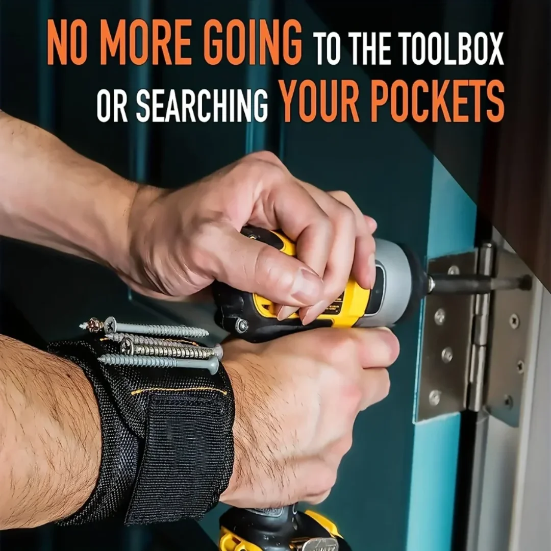 Gelang Magnetik untuk Menahan Sekrup, Mata Bor, Sabuk Penahan Alat di Pergelangan Tangan dengan Magnet Kuat, Gadget Keren untuk Pria, Wanita