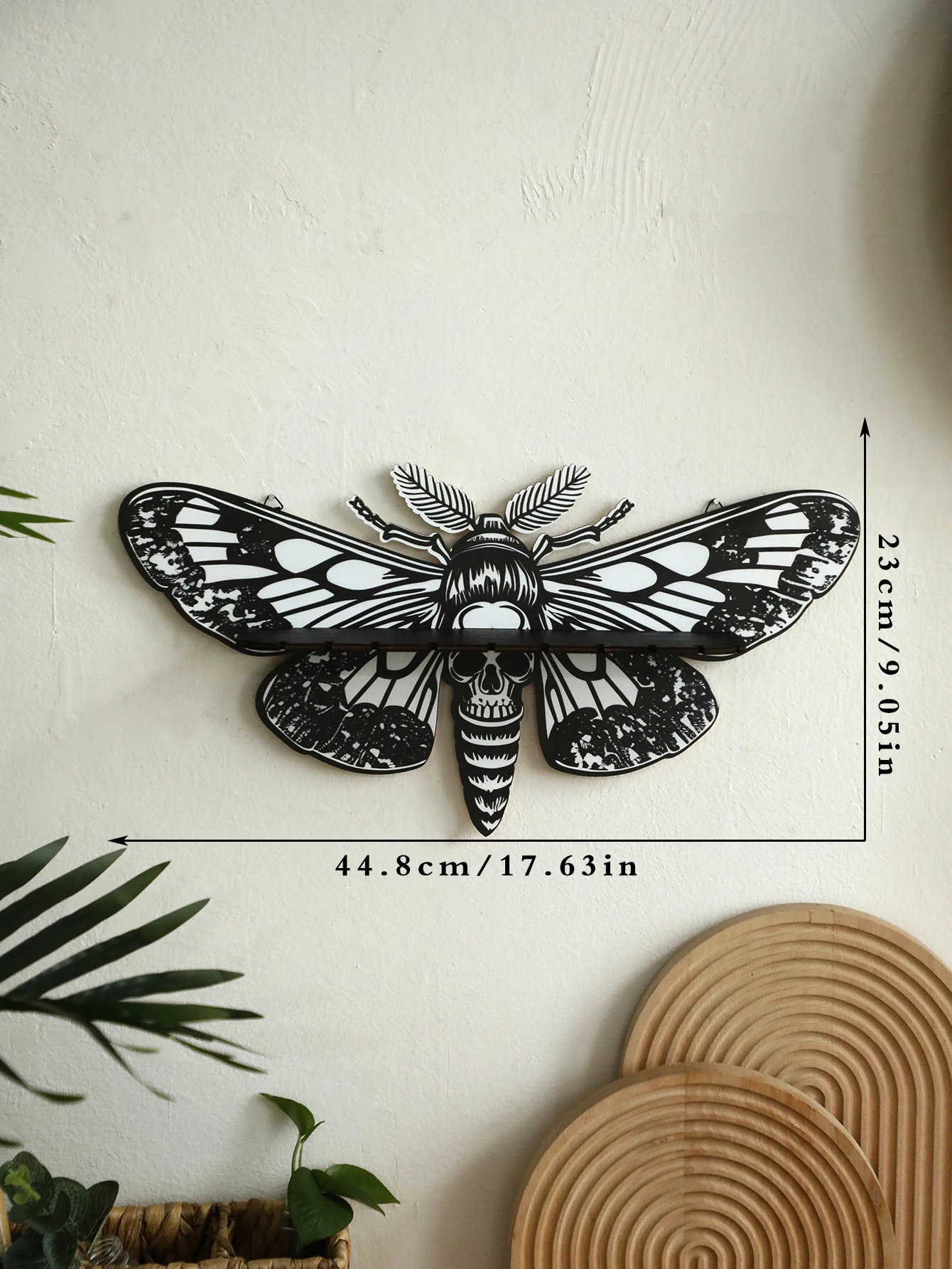 Halloween Crystal Shelf Display Dragonfly Butterfly Floating Wall Shelf for Gothic Home Decor Halloween Party Wall Decorations