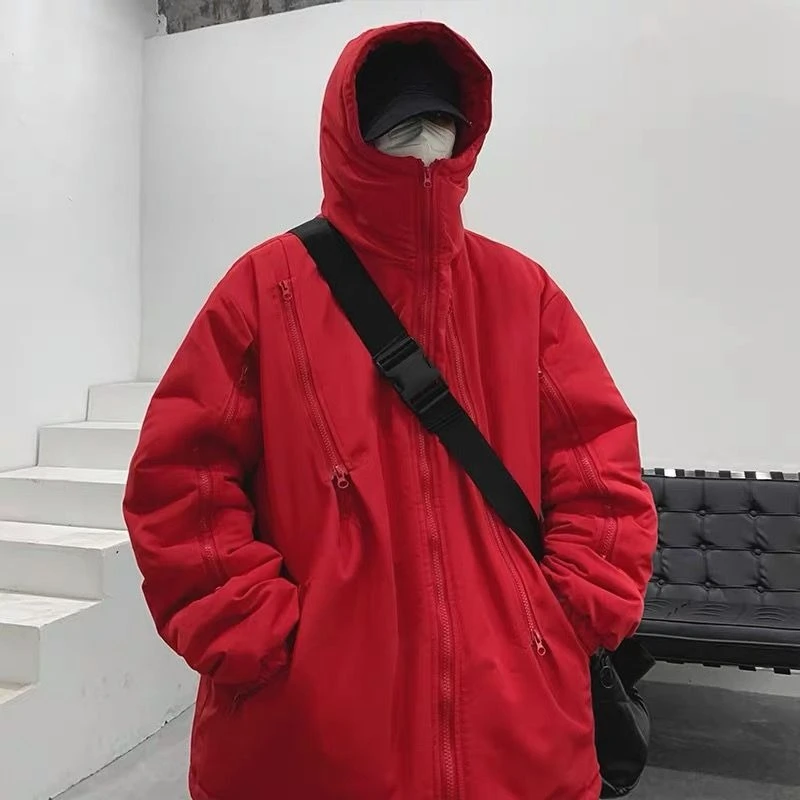 

Американская уличная зимняя куртка для мужчин, водонепроницаемое пальто-карго с утолщенным утепленным дизайном с капюшоном