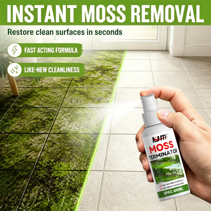 KJM Moss Remover Spray 60ml Patio Cleaner Outdoor Paving Stone Garden Path Algae Green Stain Remover For Concrete Tiles