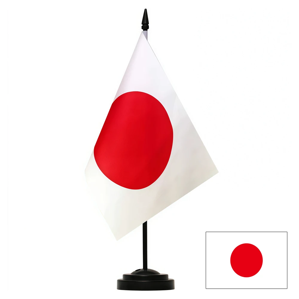 CYPOMELO office desk flag Japan flag  14x21cm Japan desktop small decoration flag including flagpole