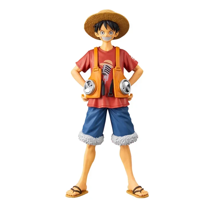 Bandai Original One Piece Anime Figure DXF RED THE GRANDLINKLADY Luffy Roronoa Zoro Uta Action Figure Toys for Kids Gift Model