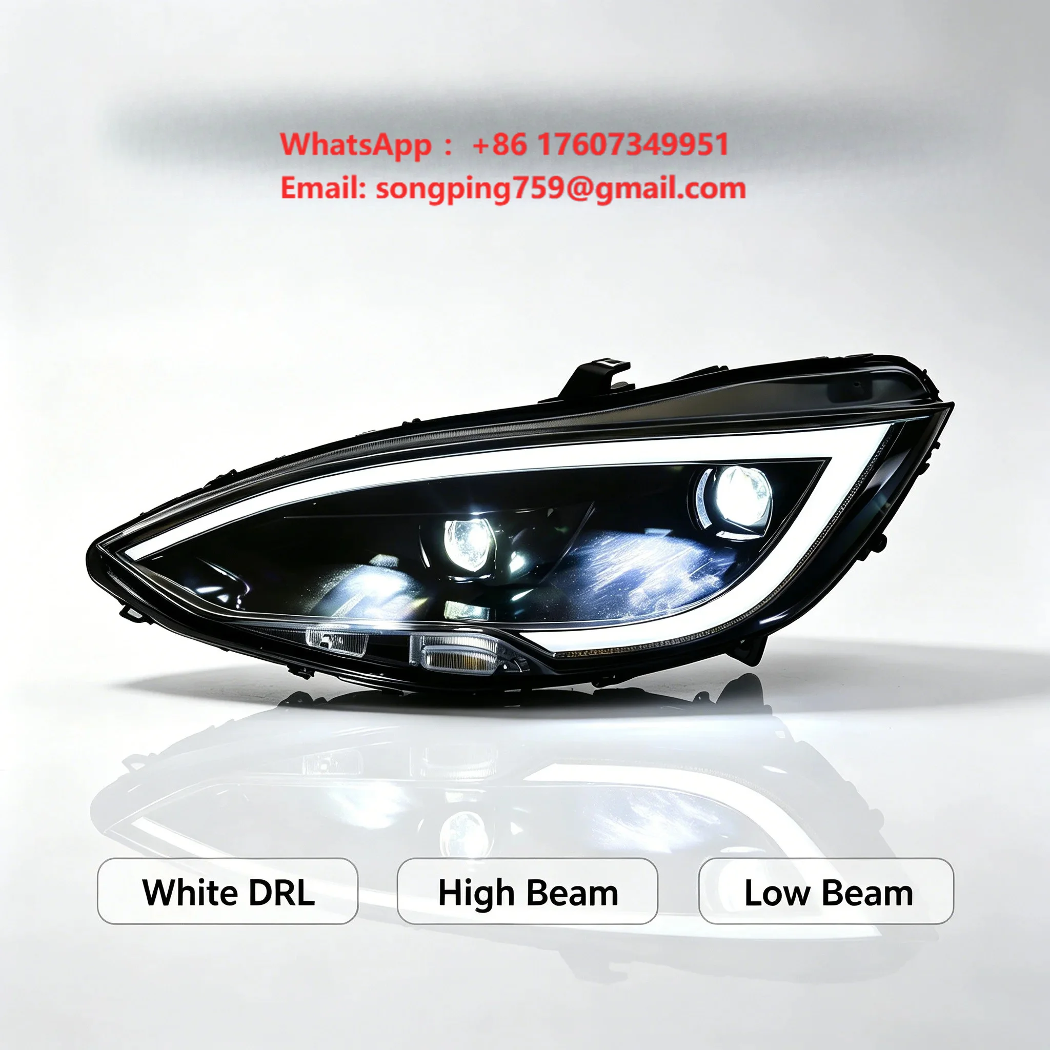 For Tesla Model S China Edition High Quality LED Headlights 25W 6000K for 2014-2020 Models Upgrade Installation