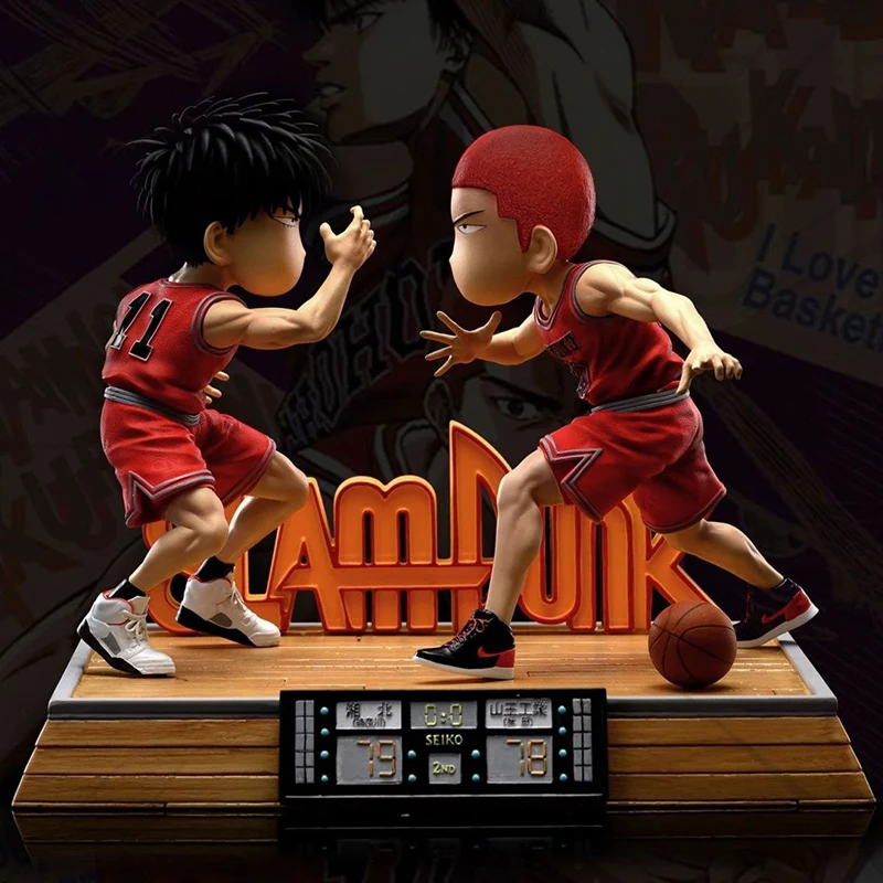 Anime Slam Dunk SD Statue Hanamichi Sakuragi And Kaede Rukawa Action Figure Model Toys 16CM