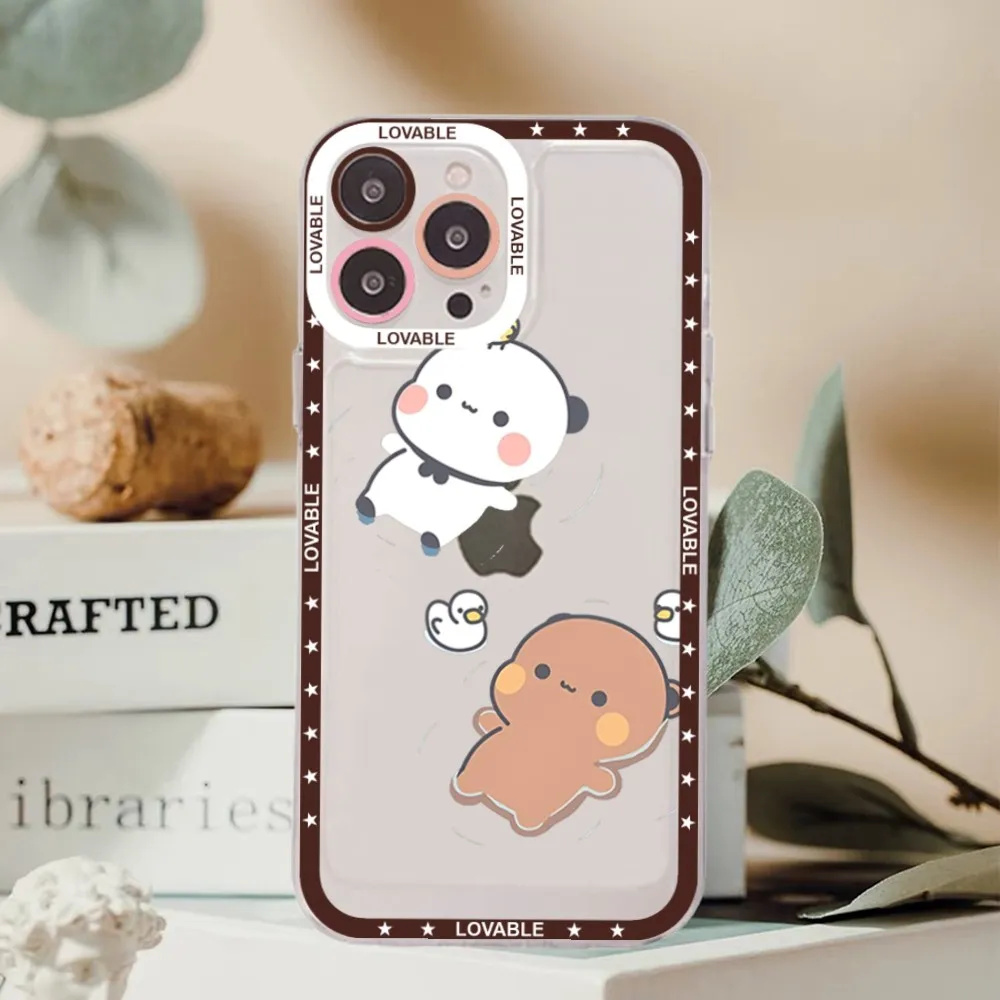 BuBu DuDu Cartoon Phone Case For iPhone 15 14 13 12 11 Pro Max 14 13 12 Pro Mini Transparent Case