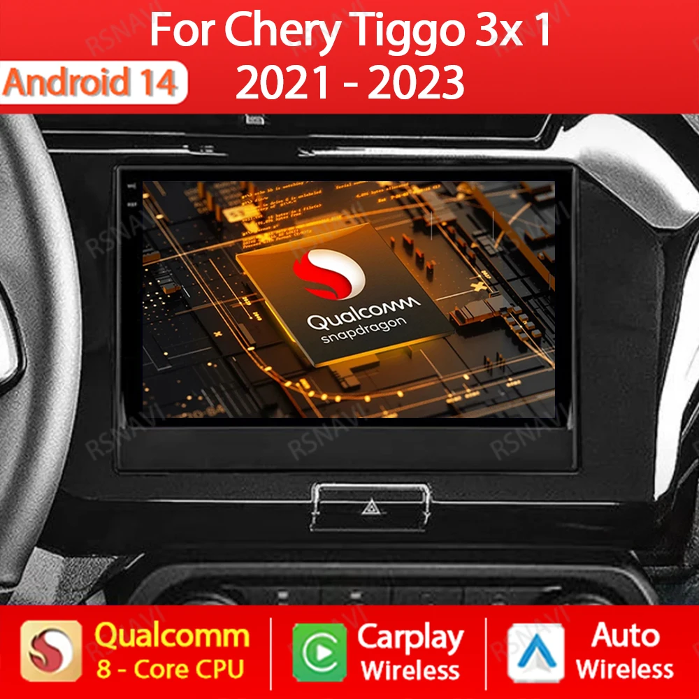 Android 14 Wireless Carplay Auto For Chery Tiggo 3x 1 2021 - 2023 Car Radio Multimedia Video Player GPS NAVI Head Unit 4G WIFI