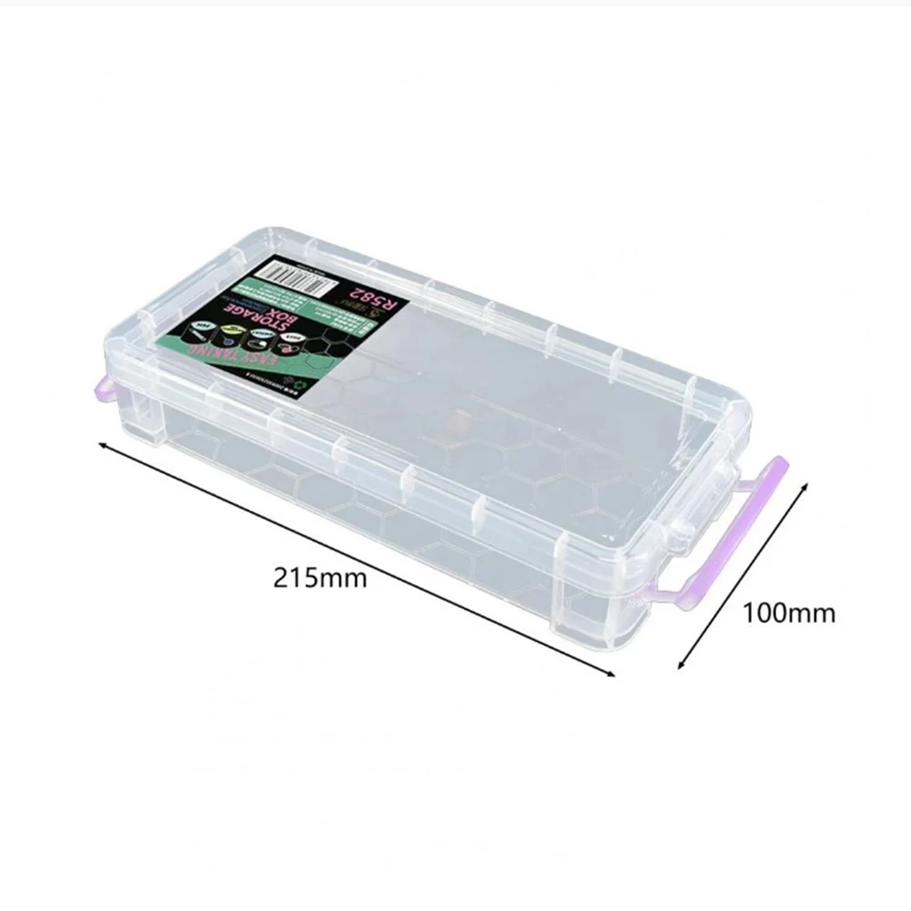 Translucent Plastic Organizer Case with Dimensional Stability and Snap Closure for Hardware Stationery or Craft Items