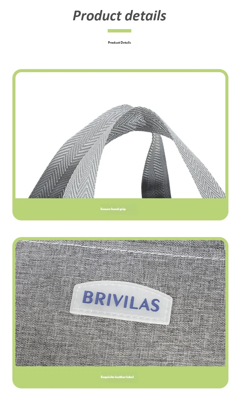 Lunchtasche mit Schultergurt, Griff, Kühltasche für Damen, tragbare Lebensmitteltasche für Arbeit, Studenten, Thermo-Lunchbox, Kühlschranktasche – Detail 32