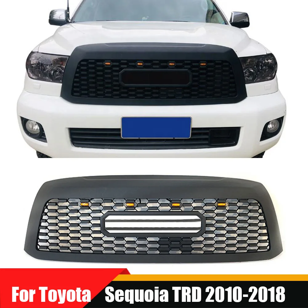 

Car Hood Racing Grills Bumper Mesh Front Grill Grilles ABS Automobile Refitting Accessories For Toyota Sequoia TRD 2010-2018