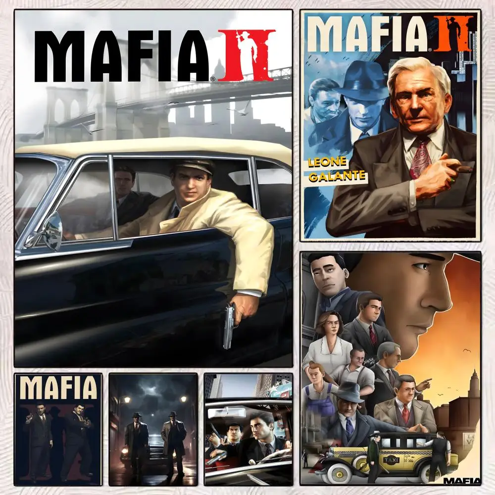 Poster Art poster movie mural family childrens room wall decoration print Gift M-Mafia-Of American Gangster Game
