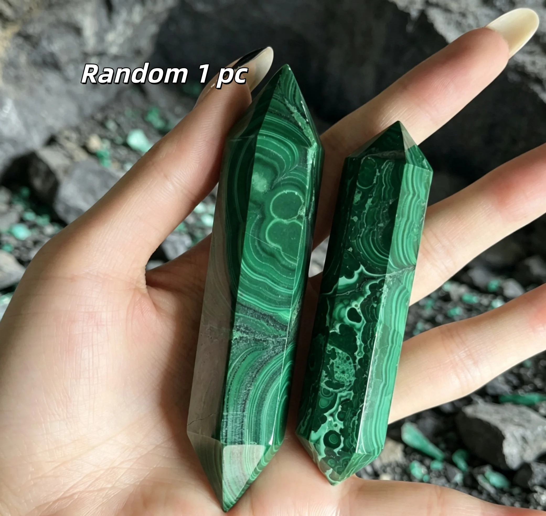 Malachite Natural Double Point Tower Malachite Crystal Healing Crystal Home Decor Mineral Specimen Holiday Gift Natural Gemstone
