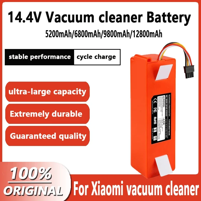 14.4V 12800mAh Robotic Vacuum Cleaner Replacement Battery For Xiaomi Roborock S55 S60 S65 S50 S51 S5 MAX S6 Parts