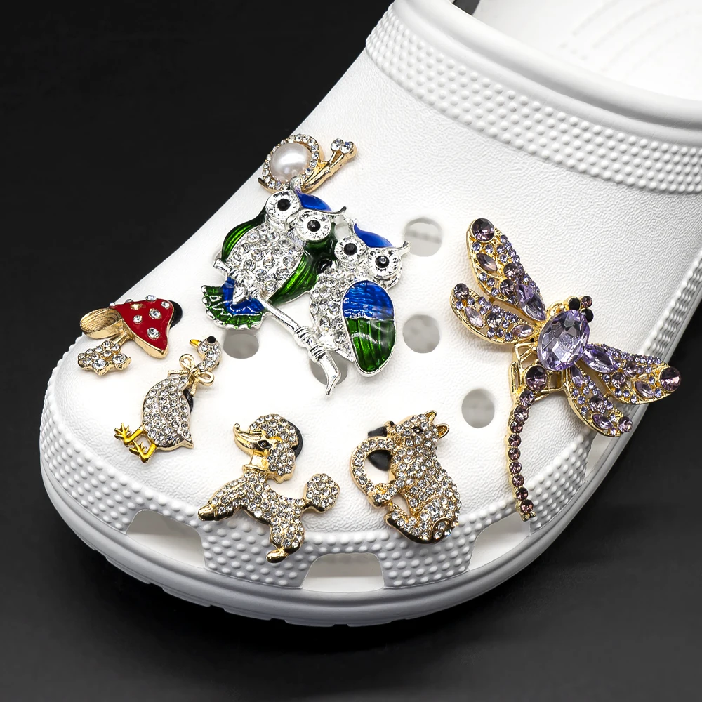 1 Stück Luxus Metall Designer Schuh Charms Vögel Schmetterling Schuh Dekorationen Zubehör Fuchs Igel Pins für Frauen Mädchen Bevorzugung Geschenk – Detail 4