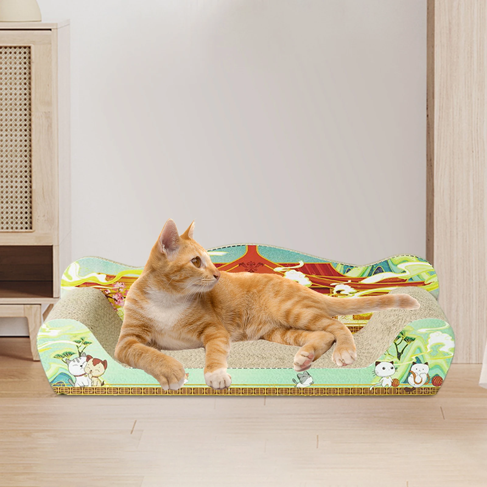 Cat Scratching Pads Cardboard Pet Sleeping Bed Scratcher Sofa Board Mats Bed for Puppy Scratchers Interactive Lounge